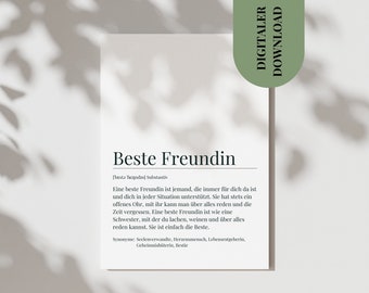 Postcard best friend card gift best friend thank you birthday gift friend poster best friend definition PDF Duden