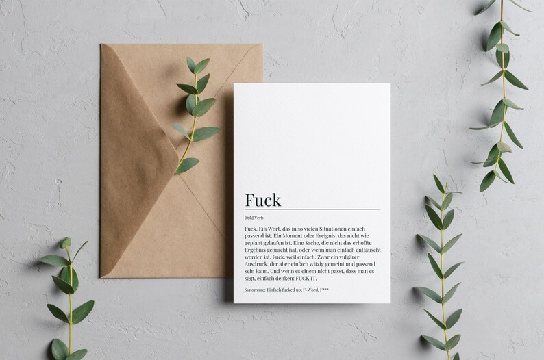 Cartão Foda-se cartão postal engraçado com definição Foda-se presente nova oportunidade pôster Foda-se definição presente engraçado para ele decoração de escritório imagem 2