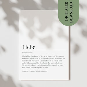 Definition Liebe Postkarte Partner Geschenk Liebe Karte FreundIn Poster Liebe Download Geburtstagsgeschenk PartnerIn Weihnachtsgeschenk PDF