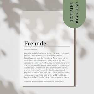 Postkarte Freunde Definition Geschenk Freundschaft Geburtstagskarte FreundIn Definition Poster Freunde Geburtstagsgeschenk Beste Freundin