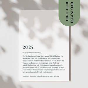Pocztówka cyfrowa Karta 2025 Prezent szczęśliwego nowego roku Karta noworocznej nowej definicji szczęścia Definicja nowego roku prezent noworoczny