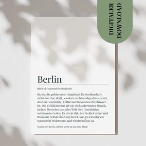Poster Berlijn City Love Hoofdstad van Duitsland Definitie Berlijn Eenvoudige kaart Poster Reisvoucher Minimalistisch vouchercadeau