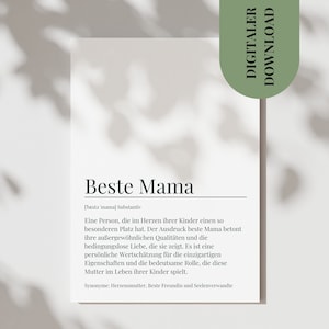 Postal Mejor regalo de mamá Día de la madre Regalo de cumpleaños Mamá Gracias Madre Definición Mejor tarjeta de mamá Regalo de mamá Cumpleaños PDF