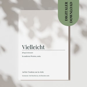Postkarte Vielleicht Poster Witzig Unentschlossenheit Antwortkarte Vielleicht Ja Vielleicht Nein Mal Sehen Vielleicht Kunstdruck Geburtstag