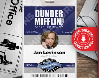 The Office Jan Levinson Dunder Mifflin ID Badge Cosplay Costume Name ...