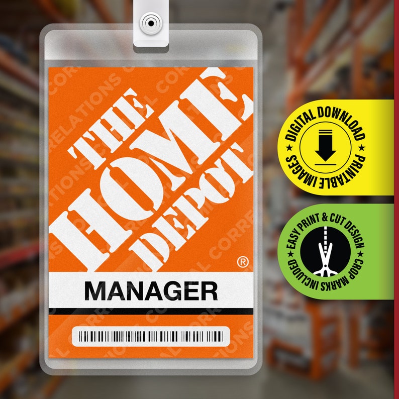 PRINTABLE PDF Home Depot Cashier Employee ID Badge - Etsy