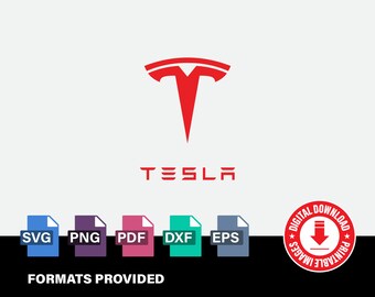 Tesla-logo, woordmerk, logo, auto&#39;s, elektrisch, wetenschap, clipart, Cricut, digitale vector gesneden bestand, SVG, png, dxf, eps-bestanden