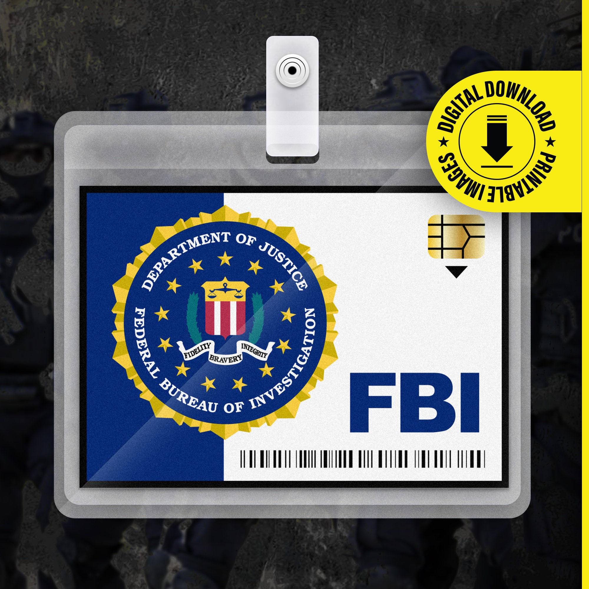 FBI Ausweis, ID Card, Plastikkarte Fasnacht, Halloween, Karneval