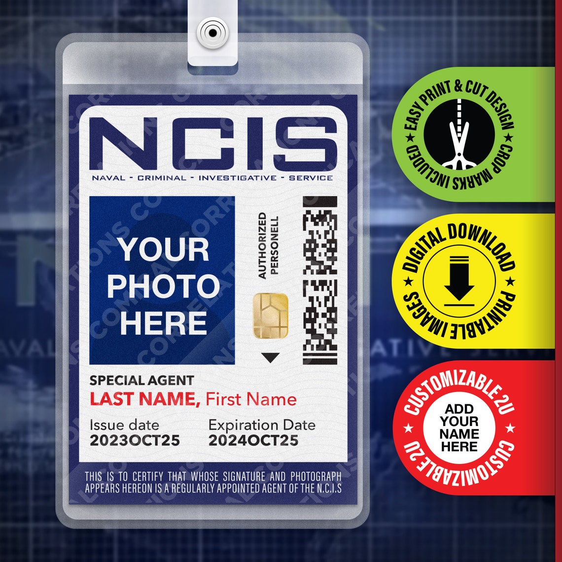 PERSONALIZED PRINTABLE Pdf Novelty NCIS Undercover Agent - Etsy