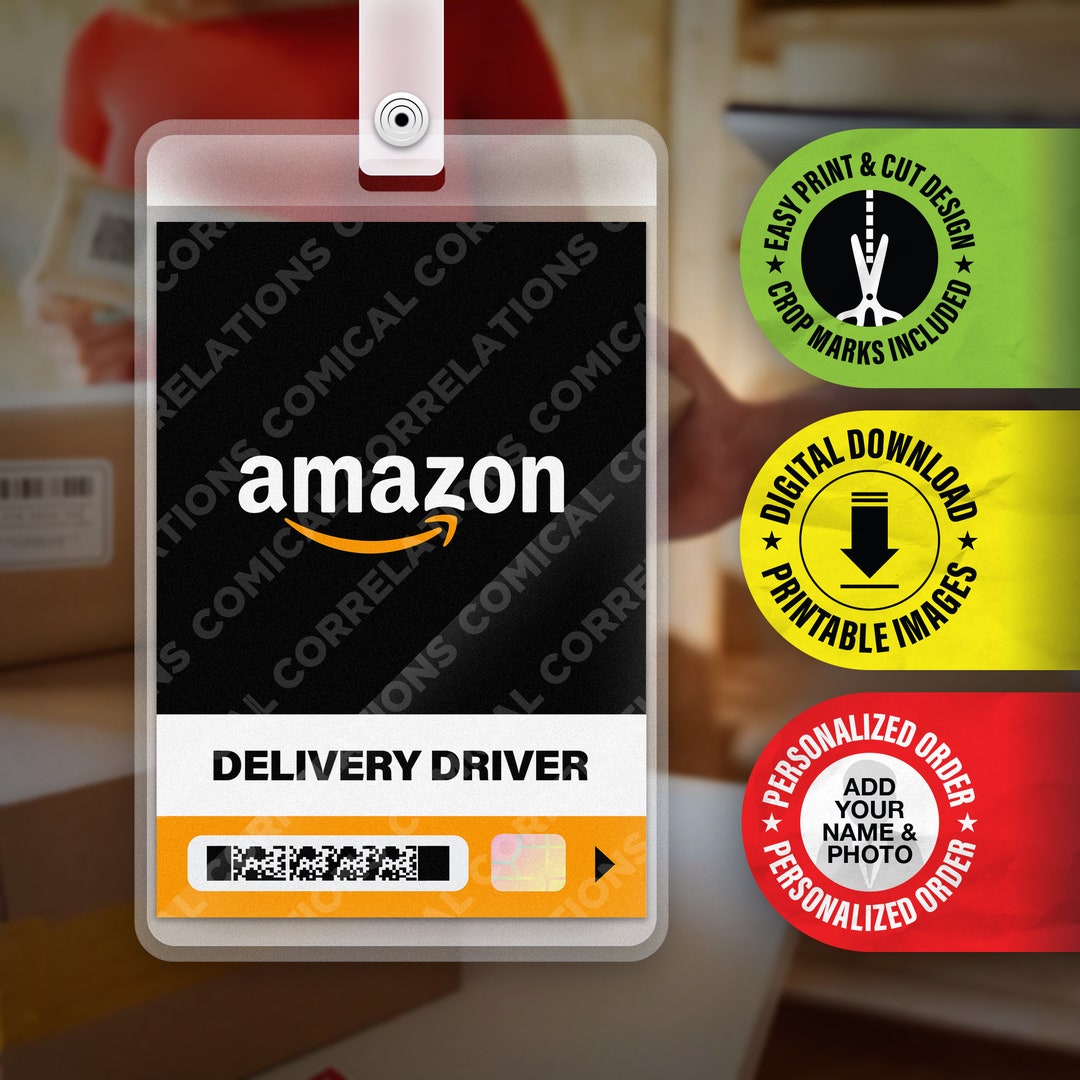 PRINTABLE PDF Amazon Delivery Driver Employee Id Badge Etsy UK