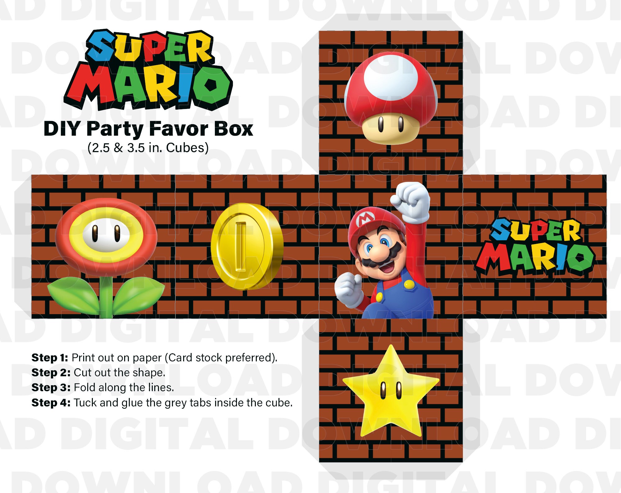 Super Mario DIY Cube Party Favors & Crafts Activity Printable PDF Download 2 Sizes 2.5 In. on Letter Paper and 3.5 In. on A3 Paper - Etsy super-mario-diy-cube-party-favors-crafts-activity-printable-pdf-download-2-sizes-2-5-in-on-letter-paper-and-3-5-in-on-a3-paper-etsy