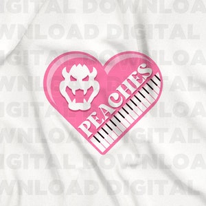 Bowser Princess Peach Song SVG, PNG, Groovy-Schrift, Klavierspielen, Peaches Peaches Peaches, Super Mario Bros, Bowser, Mario Geschenk, DIY-Projekte