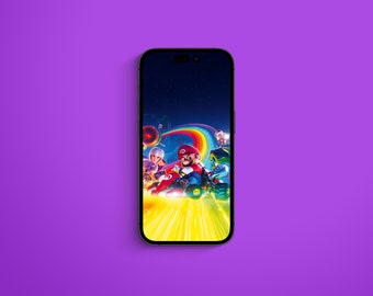 Super Mario Bros. Movie Smart Phone Wallpaper, iPhone, Digital Download, Kids birthday gifts, Nintendo