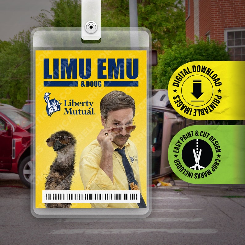 PRINTABLE PDF Limu Emu & Doug Liberty Mutual Insurance ID Etsy UK