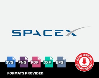 SpaceX Logo, Wortmarke, Logomarke, Weltraum, Raumfahrt, Wissenschaft, Clipart, Cricut, Digitaler Vektorschnitt Datei, svg, Png, Dxf, Eps-Dateien