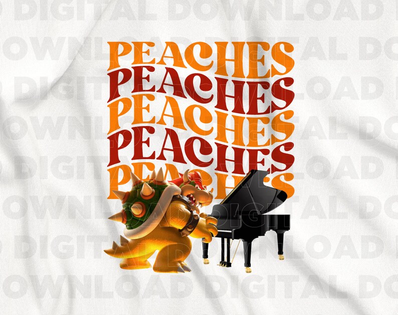Bowser Princess Peach Song SVG PNG Fuente Groovy Tocar el Etsy México