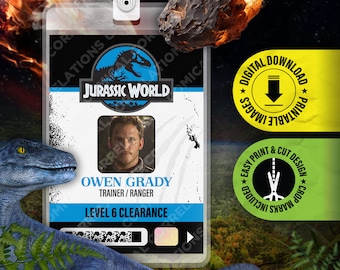 Jurassic World ID Badges - Etsy