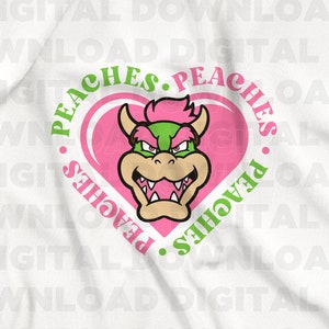 Bowser Princess Peach Song SVG, PNG, Groovy-Schrift, Klavierspielen, Peaches Peaches Peaches, Super Mario Bros, Bowser, Mario Geschenk, DIY-Projekte