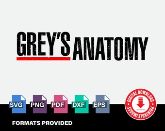 Grey's Anatomy Logo, Grey + Sloan Memorial Hospital Logo, 5 different file formats, cut files for cricut, svg, pdf, dxf, png, eps