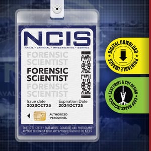 PRINTABLE - Novelty NCIS, Forensic Scientist Tv Show ID Card, Badge, Name Tag, Halloween Costume Replica Prop Card, Cosplay, pdf Download