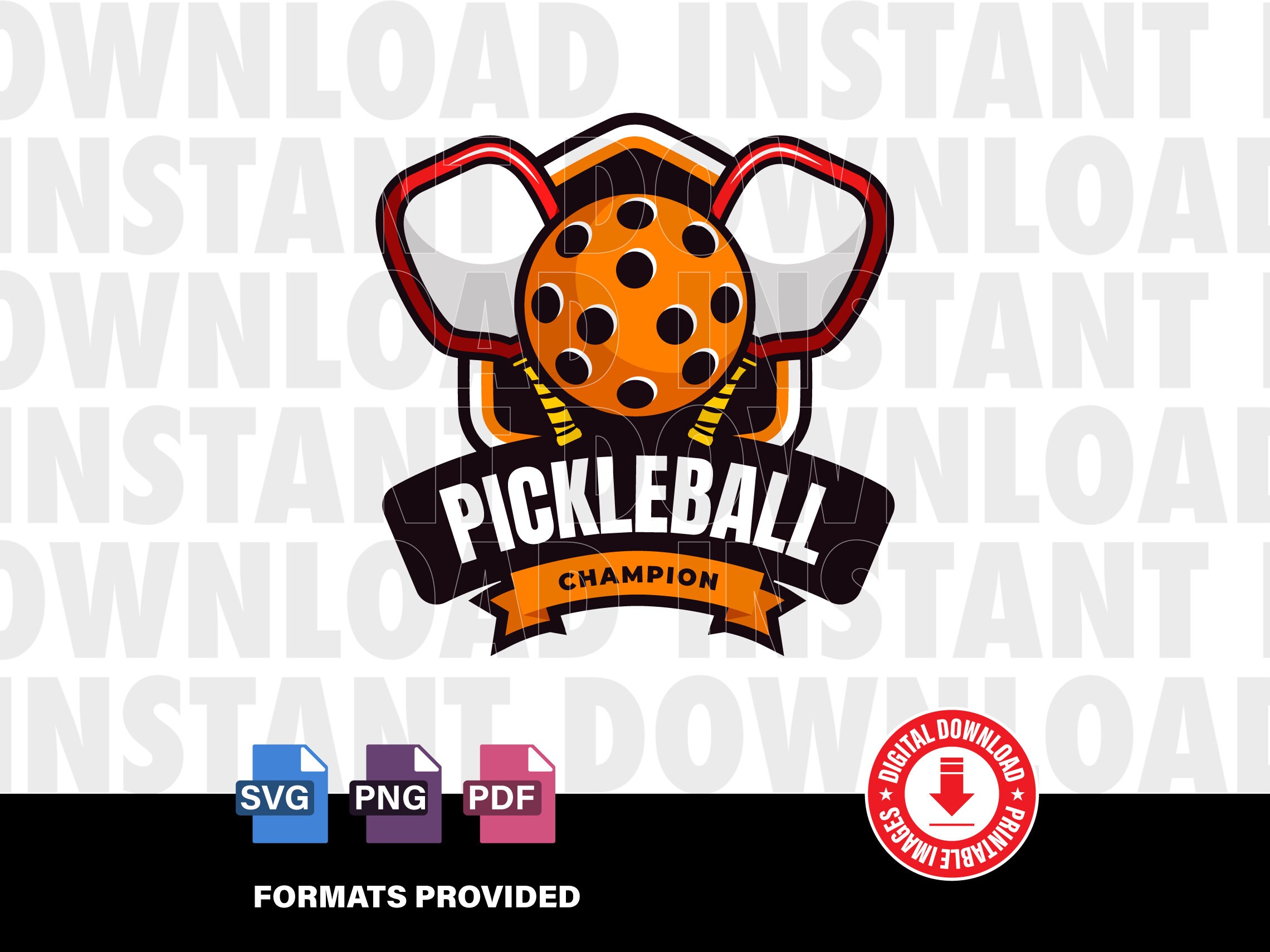 Pickleball Champions Paddles Svg Pdf Png Tournament Design Etsy Ireland