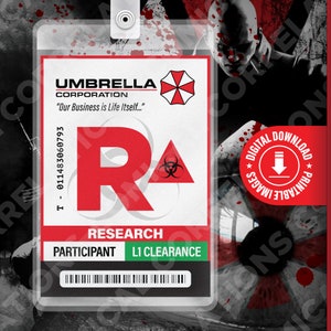Resident Evil Umbrella Corporatonations-Teilnehmer-Abteilung ID-Karten-Badge Cosplay Kostüm-Namensschild-Stütze