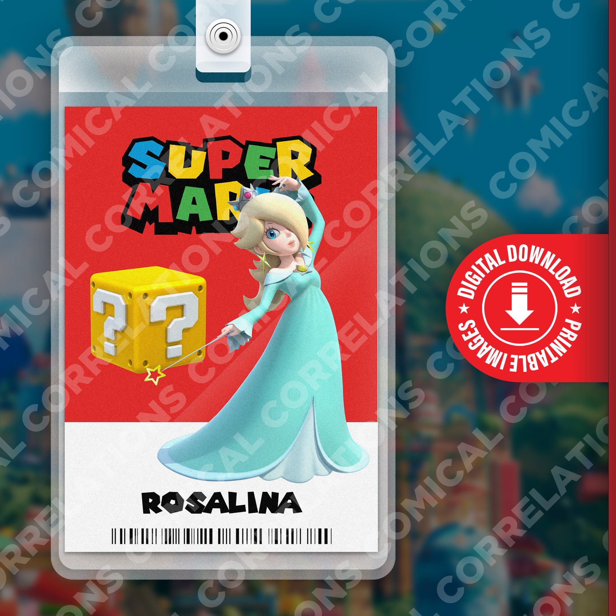PRINTABLE Super Mario Bros. Movie Rosalina ID Badge Card, Fun Kids Birthday Party, Cosplay ...