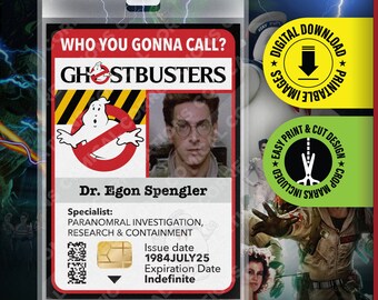 GHOSTBUSTERS, Dr. Peter Venkman Movie ID Card, ID Badge, Halloween ...
