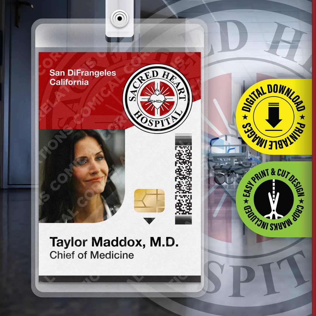 Scrubs TV Show Badge, Taylor Maddox, Sacred Heart Hospital ID Badge