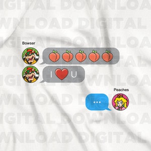 Bowser Princess Peach Song SVG, PNG, Groovy Font, Piano spelen, Peaches Peaches Peaches, Super Mario Bros, Bowser, Mario Gift, DIY-projecten