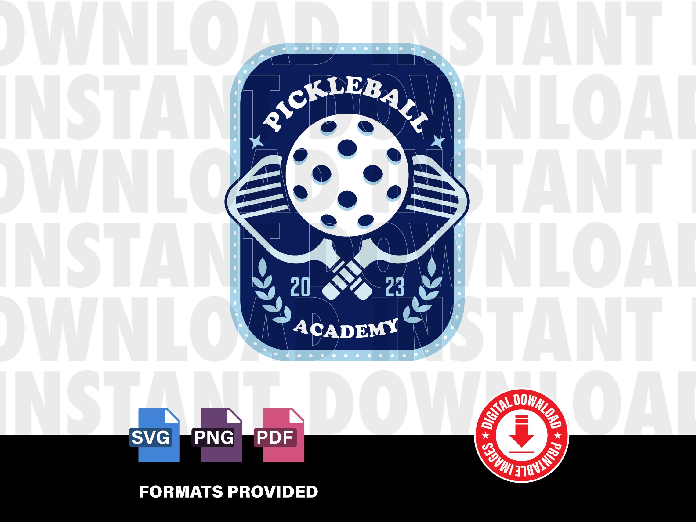 Pickleball Academy Paddles Svg Pdf Png Men's Etsy
