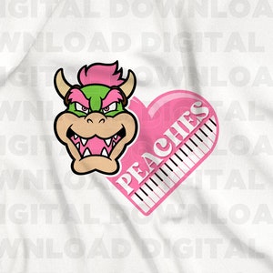 Bowser Princess Peach Song SVG, PNG, Groovy Font, Piano spelen, Peaches Peaches Peaches, Super Mario Bros, Bowser, Mario Gift, DIY-projecten