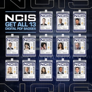 PRINTABLE - Novelty NCIS, All 13 Tv Show Character ID Cards Badge, Name Tag, Halloween Costume Replica Prop Card, Cosplay pdf Download