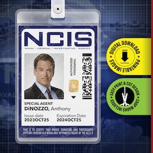 IMPRIMABLE - nouveauté NCIS, carte d'identité de l'émission de télévision Anthony « Tony » DiNozzo, badge, porte-nom, réplique de costume d'Halloween, cosplay pdf à télécharger
