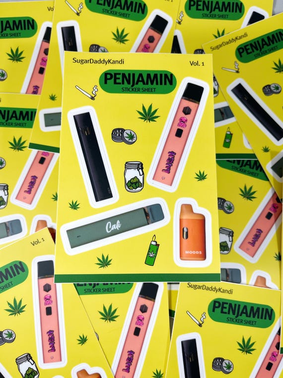 Penjamin Weed Vape Sticker Sheet - Etsy
