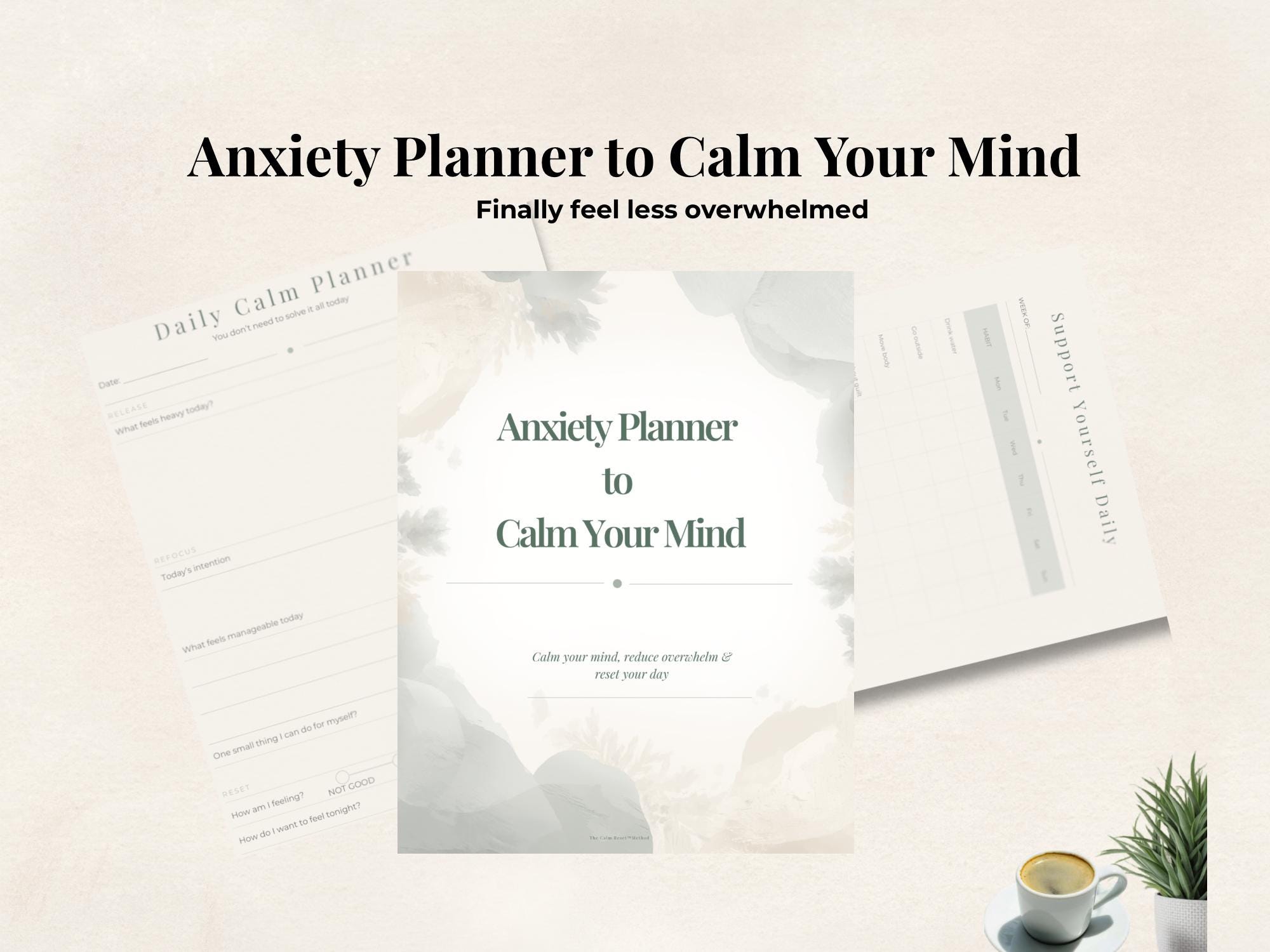 Anxiety Planner Printable PDF | Self Care Journal | Mental Reset ...