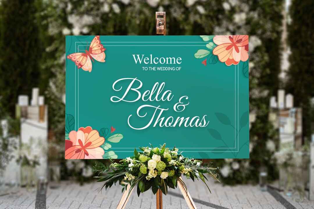 Wedding Sign Wedding Signs Custom Signs Floral Etsy