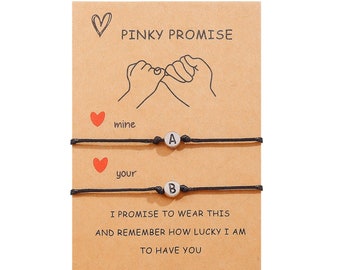 Initial Pinky Promise Bracelet for Couples Bracelet Matching Bracelets for Couples Initial Bracelet Couple Gift Friendship Bracelet
