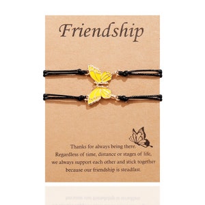 Butterfly Friendship Bracelet for 2 Best Friend Bracelet Friendship Bracelets Gift Best Friend Gift Christmas Sister Gift Wish Bracelet