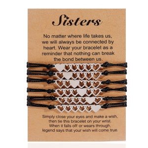 Sister Heart Bracelets for 2 3 4 5 6 7 Friendship Bracelet Gift Birthday Sister Gift from Sister Gift Christmas Bridesmaid Bracelet Gift