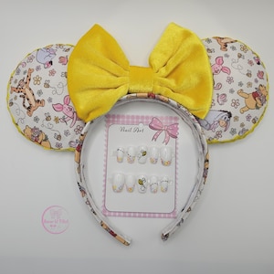 Winnie Puuh Ohren & Nägel inspiriert | Luxuriöse Mausohren | Handgefertigtes Ohren-Haarband | Park-Accessoire | Ferkel | I-Aah | Tigger | Winnie