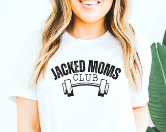 Aufgebocktes Moms Shirt, Muskel Mommy Tshirt, Shirt für eine Mutter, die hebt, Geschenk für Gewichtheben Mutter, lustiges Workout Shirt für Mutter, Gym Mom Tshirt