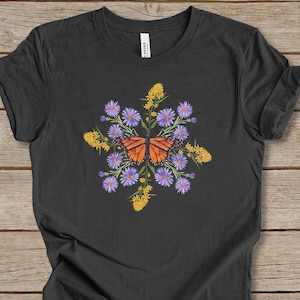 Monarch Shirt, Conservation Tee, Plant Native Tee, Monarch Butterfly Tee, Gardener Gift, Pollinator Shirt, Monarch Gift, Wildflower T-shirt