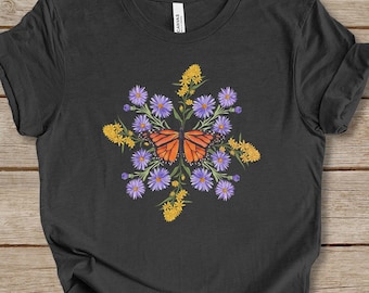Monarch Shirt, Conservation Tee, Plant Native Tee, Monarch Butterfly Tee, Gardener Gift, Pollinator Shirt, Monarch Gift, Wildflower T-shirt