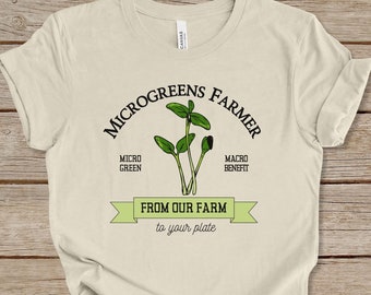 Camiseta de produtor de microverdes, camiseta de microverdes, camiseta de produtor de microverdes, camiseta de microverdes, presente para jardineiros, camiseta de agricultura sustentável