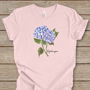 T-shirt d&#39;hortensias, chemise de festival d&#39;hortensias, cadeau pour amateur d&#39;hortensias, chemise à fleurs Cape Cod, t-shirt bleu hortensia, t-shirt botanique, chemise à fleurs