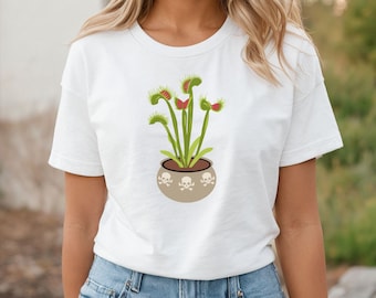 Venus Fly Trap T-shirt, Carnivorous Plant Shirt, Carnivorous Plant Gift, Gothic Plant Tee, Botanical Halloween Shirt, Venus Flytrap Shirt