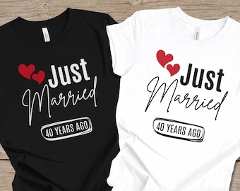 Just Married 40 years Ago Tshirt, 40th Wedding Anniversary Shirt, Married for 40 years Tshirt, 40th Wedding Anniversary Gift for Couples