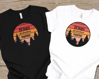 20 Years of Adventure Together, 20th Wedding Anniversary Matching T-Shirts, 20th Wedding Anniversary Gift for Couples, 20th Wedding Gift