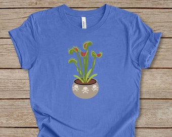 Venusfliegenfalle T-Shirt, fleischfressende Pflanze Shirt, fleischfressende Pflanze Geschenk, gotisches Pflanzen T-Shirt, botanisches Halloween Shirt, Venusfliegenfalle Shirt